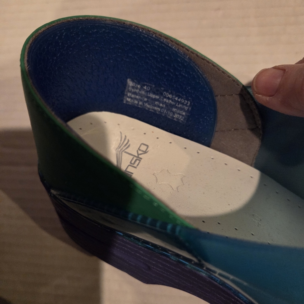 Dansko Professional Clogs Mules Translucent Blue … - image 8